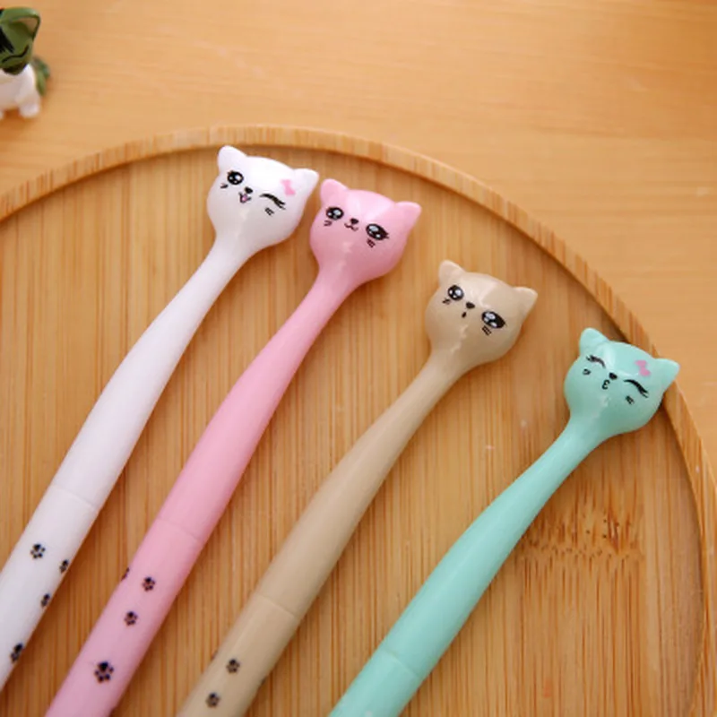 

4pcs/set Cat Gel Pen Cute Cartoon Stationery Student Writing Gel Pens Novelty Kawaii School Supplies Cute Pen Korean Style Pen