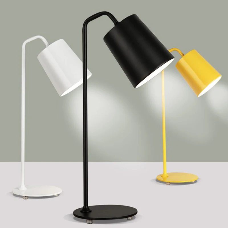

Modern LED Table Desk Lamp for the Bedroom Living Room Schoolchildren Black White Lamps Design Bedside Table Night Light Fixture