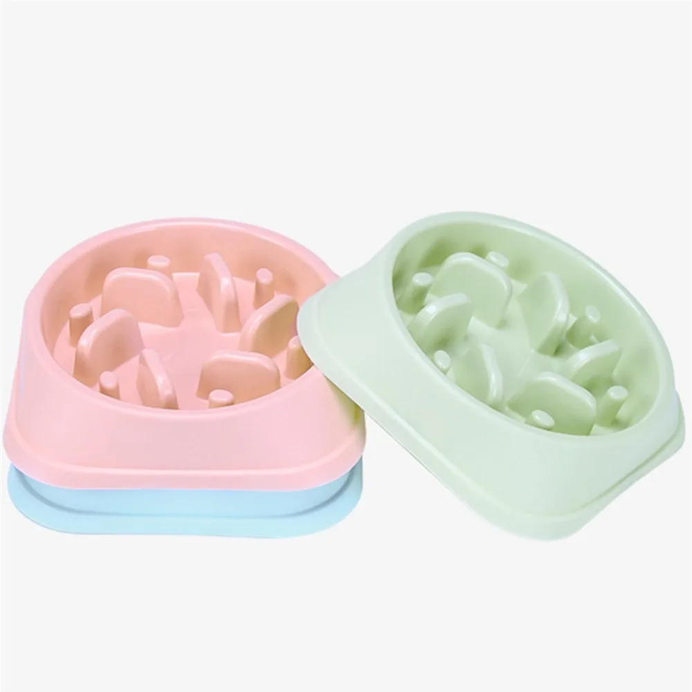 Cheap Pet Slow Eating Dog Bowl Feeder Dog Food Bowl Plastic Slow Feeder Cat Pet NonSlip Anti Gulping Feeders Bowls