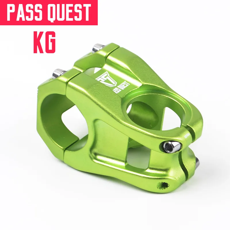 Pass Quest руля велосипеда 35 мм 0 градусов DH AM FR ENDURO MTBl угол руля горного велосипеда 31,8*28,6 мм руля Короткие 40 мм 143 г - Цвет: Green