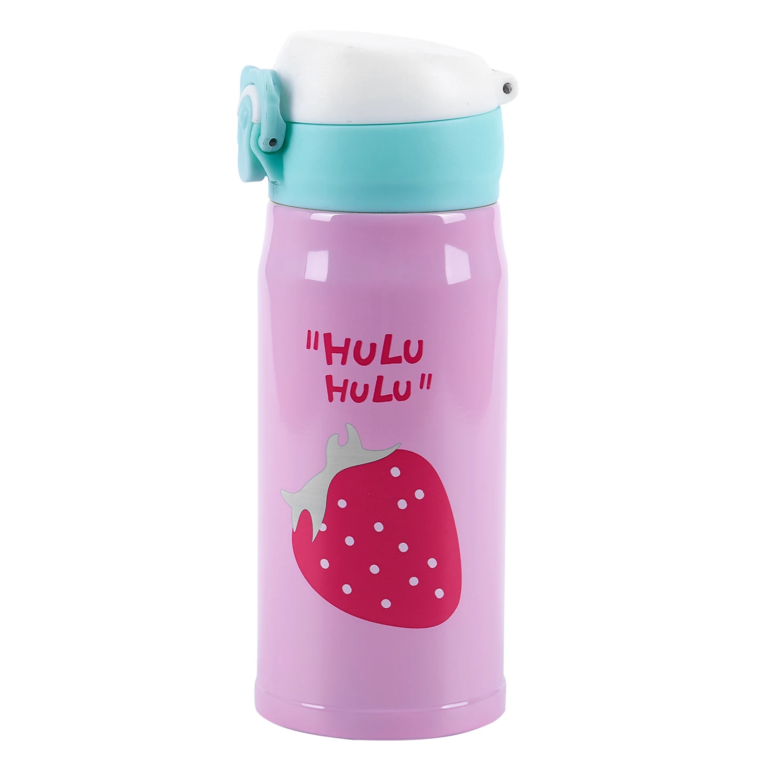 

Creative fruit bounce cover mugs Male and female stainless steel students portable cups cute children's kettle(Strawberry)