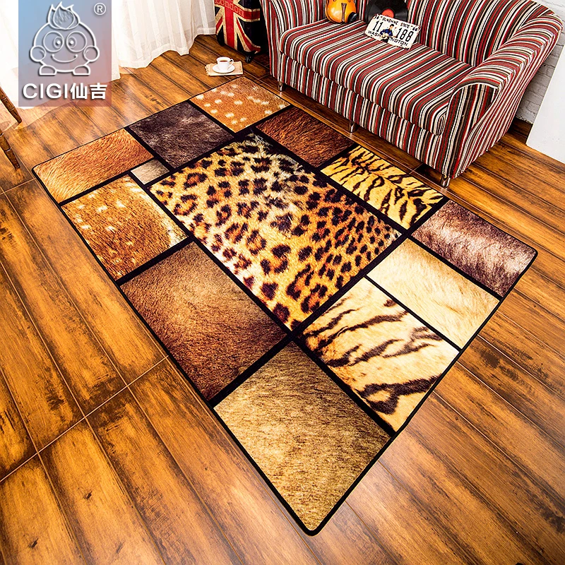 CIGI Anti Skid Carpet Creative Animals Skin Pattern Home Carpet Durable