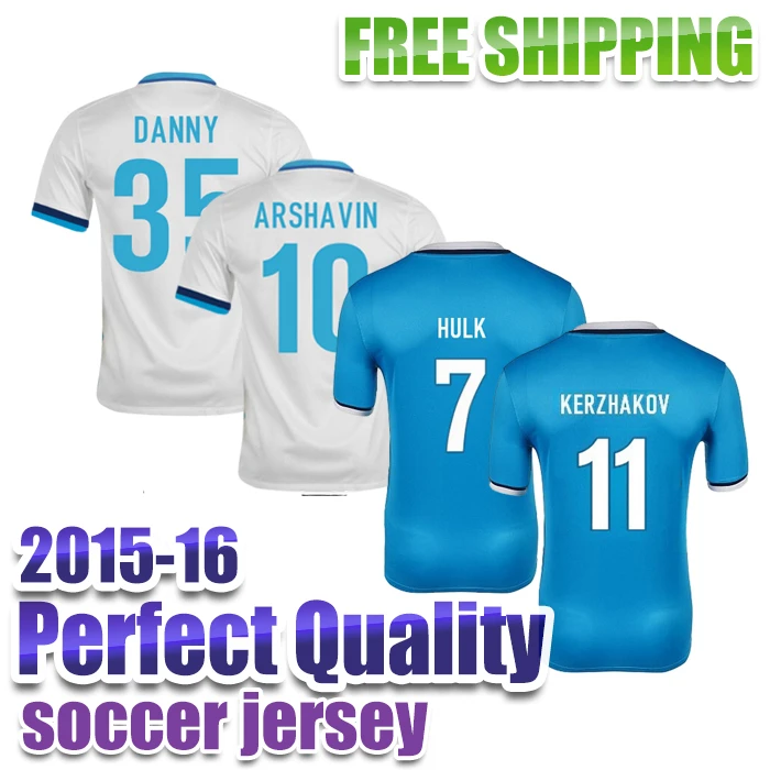 new 2015 16 Russian Club fc zenit st petersburg 15 16 Football shirt blueALSHAVIN Russia SHATOV zenit HULK Soccer jersey|soccer towel|soccer jersey polosoccer jersey city AliExpress