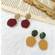 Классические серьги-гвоздики для женщин, индивидуальные цветные модные ретро серьги для девушек, металлические серьги с кисточками, ювелирное изделие