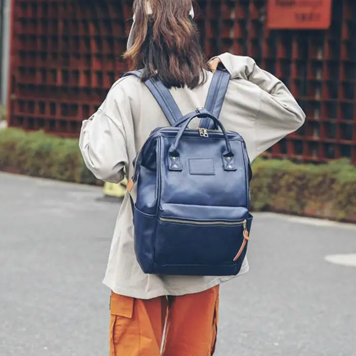 Модный винтажный женский рюкзак для девочек, школьный ранец из искусственной кожи на молнии, повседневный рюкзак для путешествий и школы WML99
