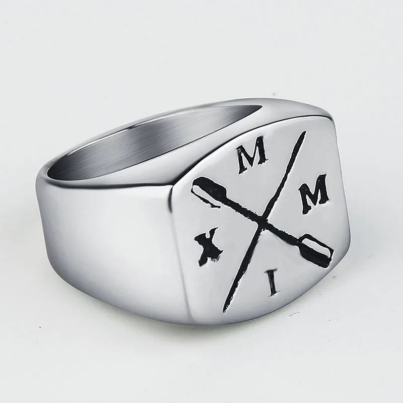 Vally Jewelry мужское кольцо с римскими цифрами Винтажное со стрелкой из нержавеющей
