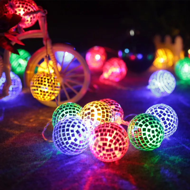 20Led Фея 5 см зеркальный шар с батарейным питанием струнные светильники Luminaria 3M LED