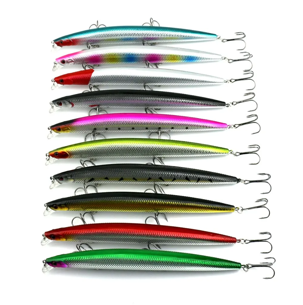 

10Pcs 18CM 26G Big Game Minnow Fishing Lure Hard Plastic Swimbait Pesca Hooks Artificial Bait For Sea Fishing Wobbler Tackles
