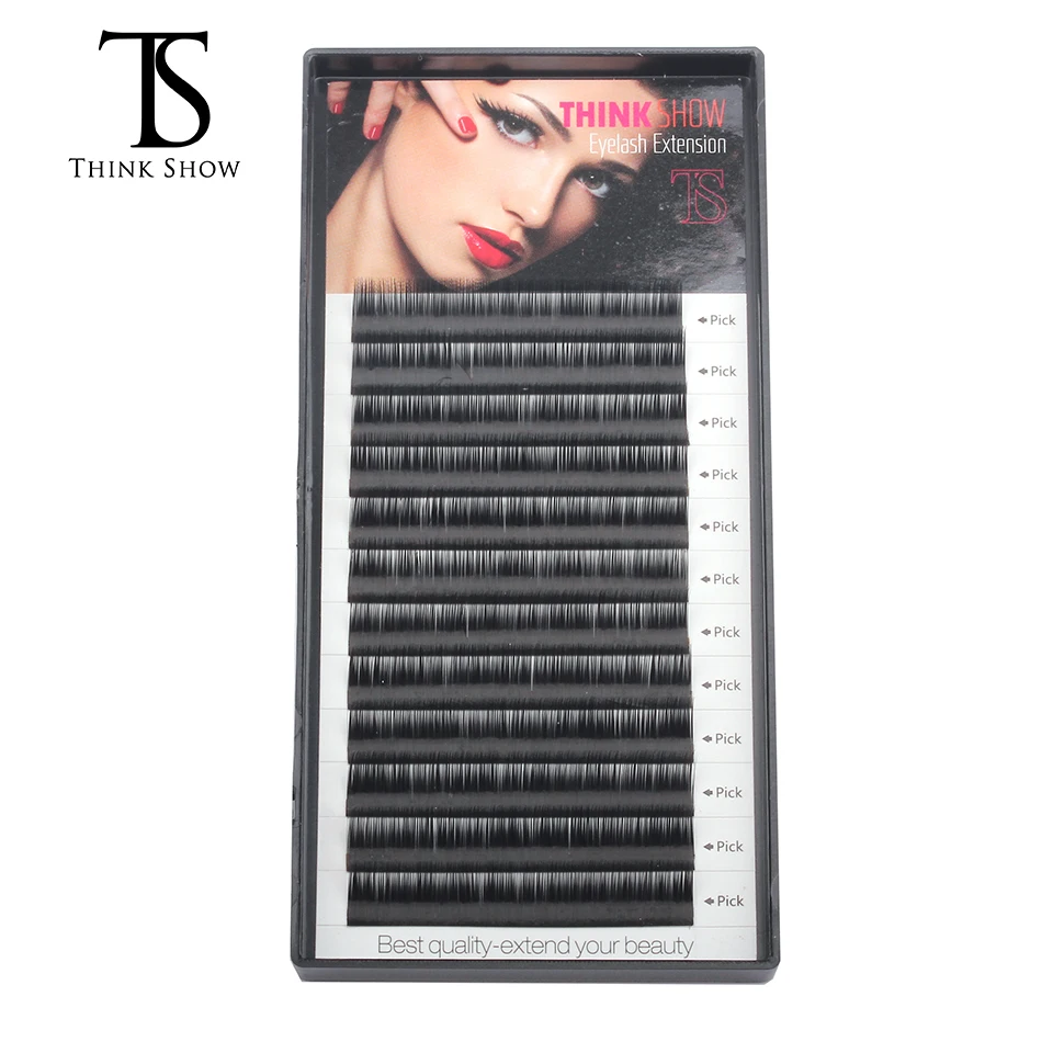 

Thinkshow 12 lines 0.05-0.25mm Professional 3D Korean Volume False Eyelash Extension One Strip Tray For makeup