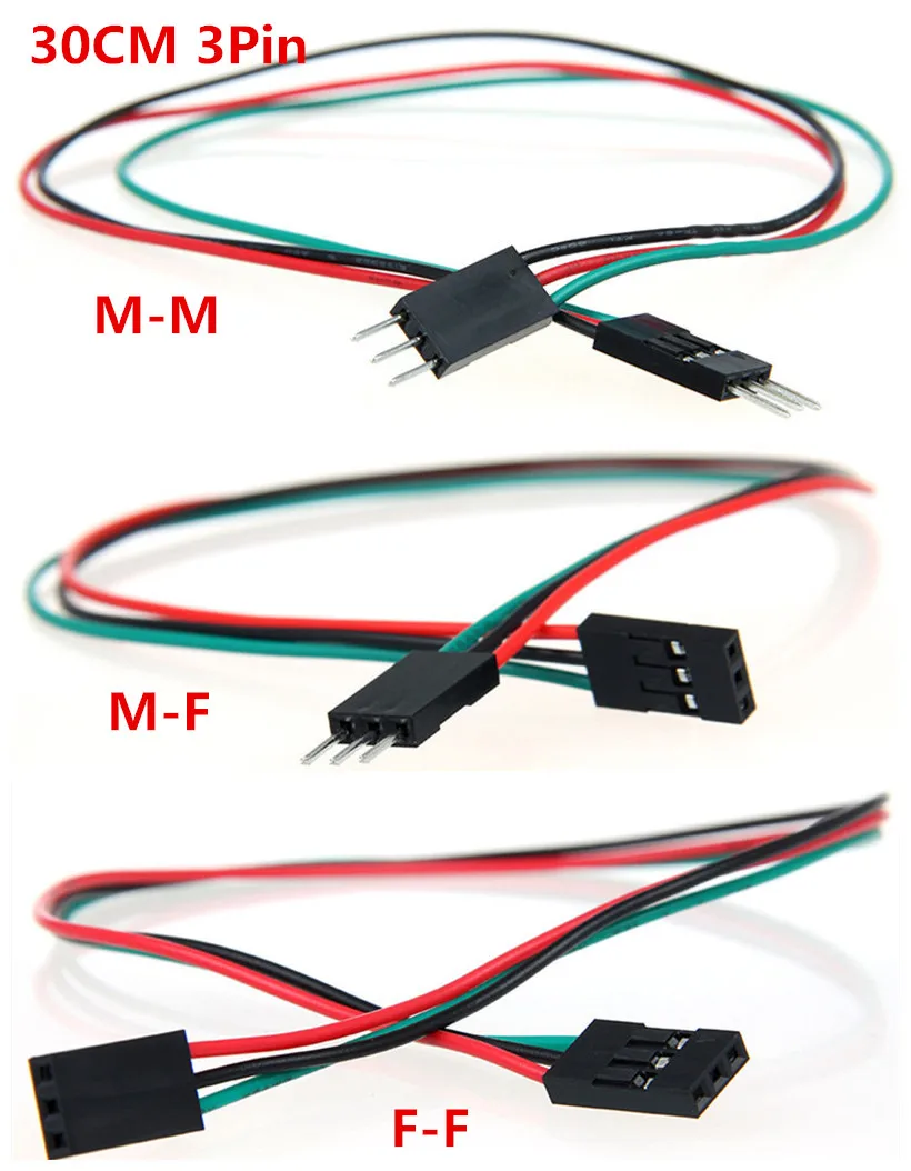 50 шт./лот 30 см 3pin макет гибкие кабели перемычек M-M M-F F-F 2,54 мм DuPont кабели для электронных DIY Kit