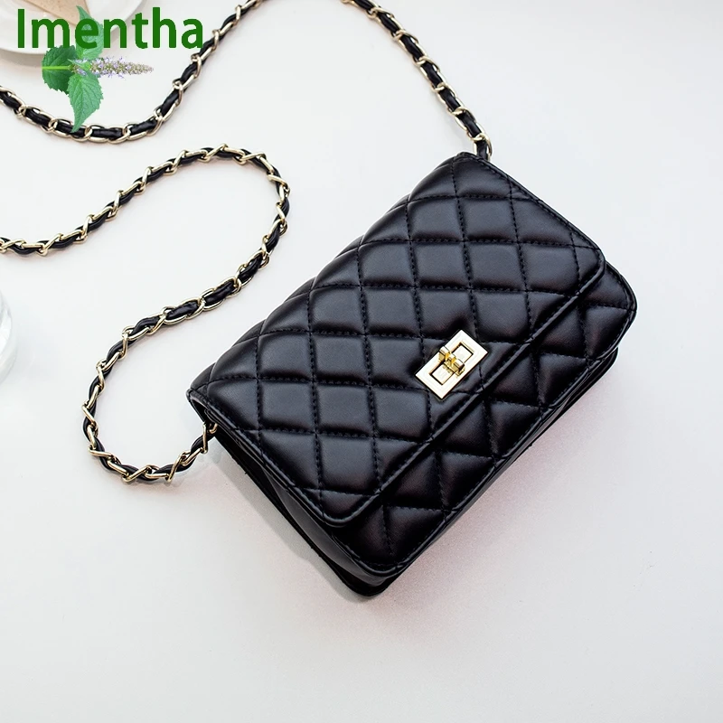 0 : Buy 2018 chain bags black women shoulder bags female purse crossbody plaid ...