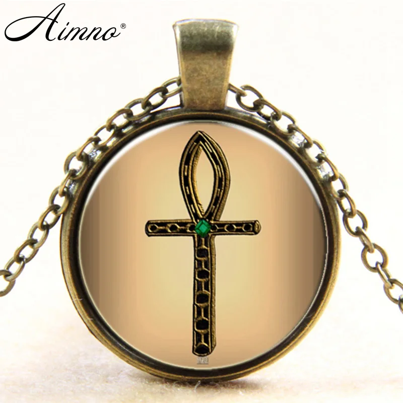 Kolye Vintage Egyptian jewelry women Ankh pendant cross