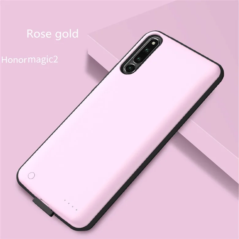 6500 мАч запасной аккумулятор Перезаряжаемый чехол для huawei Honor magic 2 power Bank пакет чехол зарядное устройство чехол для телефона для Honor magic2 - Цвет: Rose gold