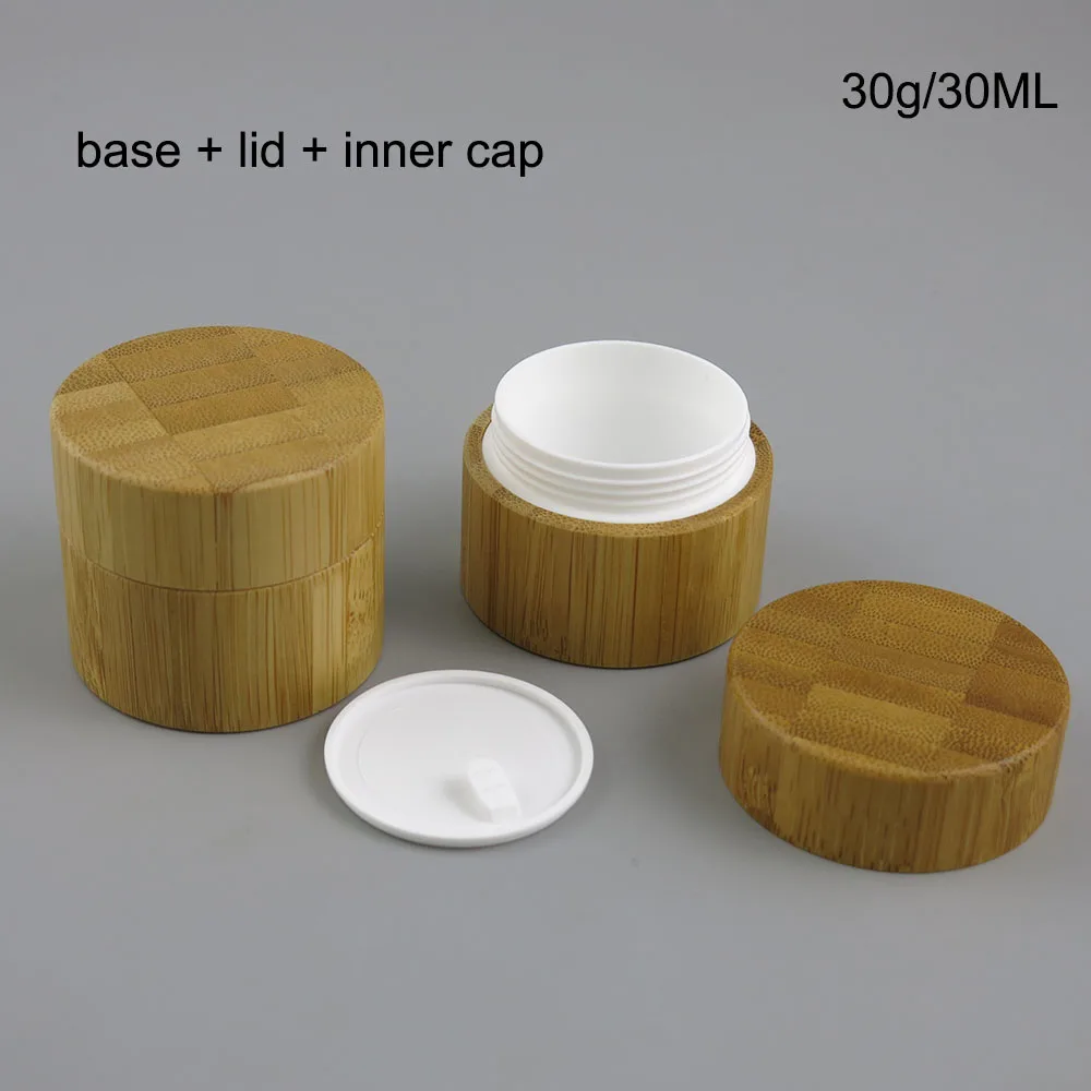 6 x 5g 10g 30g 50g Bamboo Container Cream Jar Portable Jars For Cosmetic Packaging 1oz 3