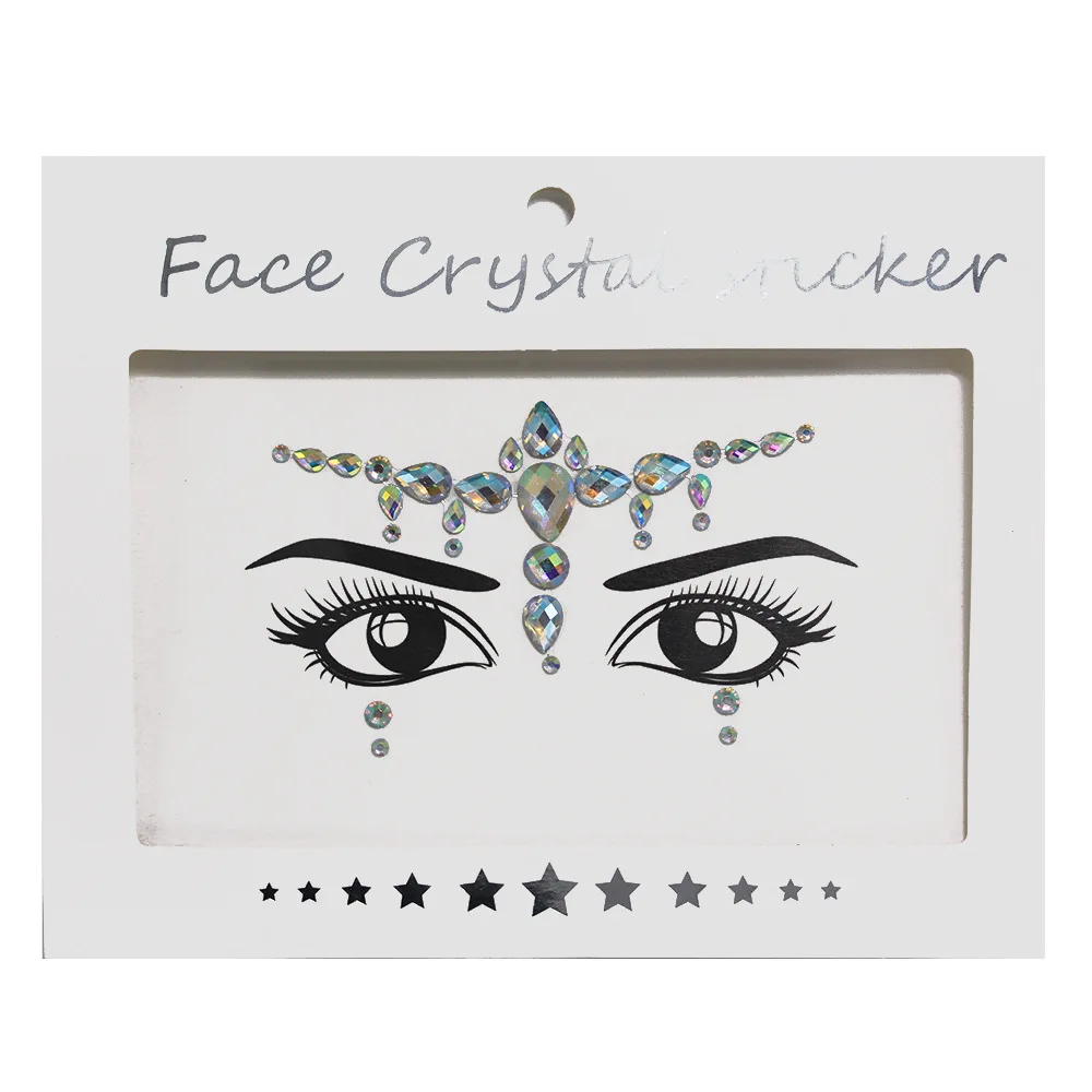 women Temporary Rhinestone Glitter Tattoo Stickers Face Jewels nightclub Party Makeup Flash Beauty Makeup Tools Body Jewels