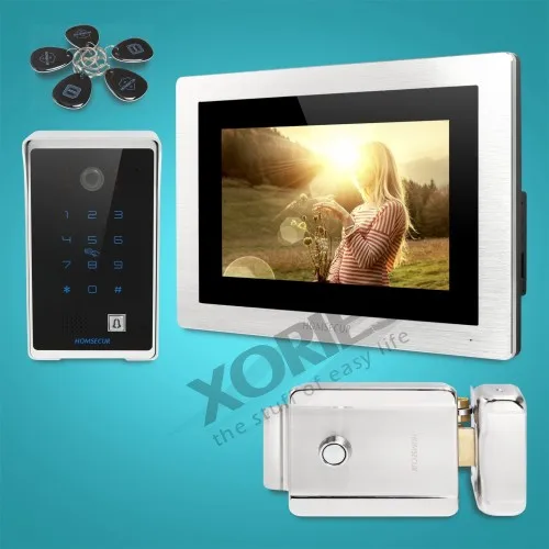 

HOMSECUR 7" Wired Video&Audio Home Intercom Electric Lock with Keys Included BC081+BM714-S
