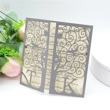 

Personalized pearl paper dark silver laser wedding invitation