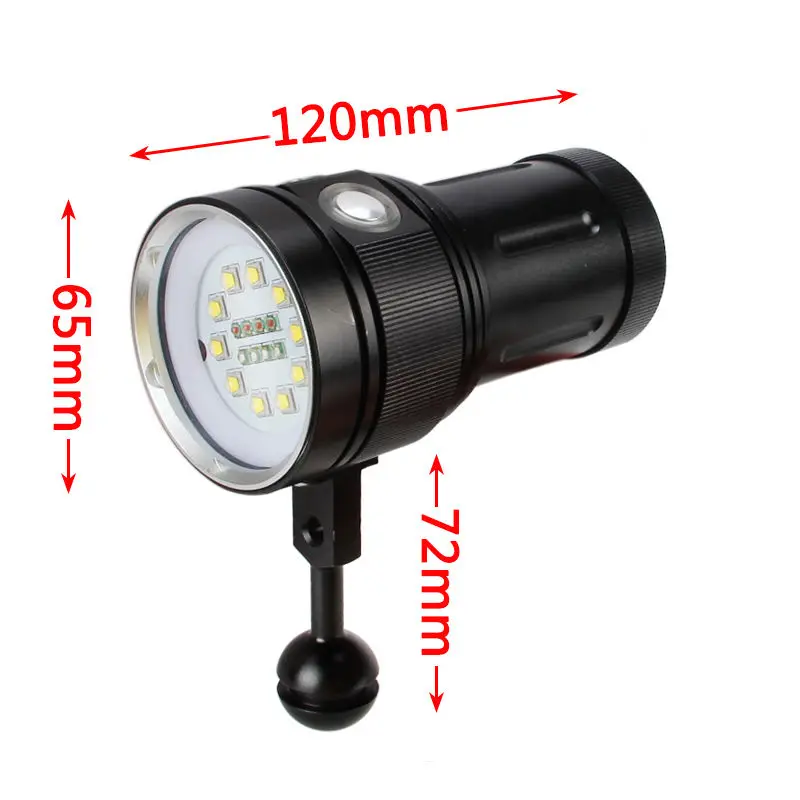 

2017 Tactical 12000LM LED Scuba Diving Flashlight Photography Light Underwater Flashlight Torch Diver Lamp
