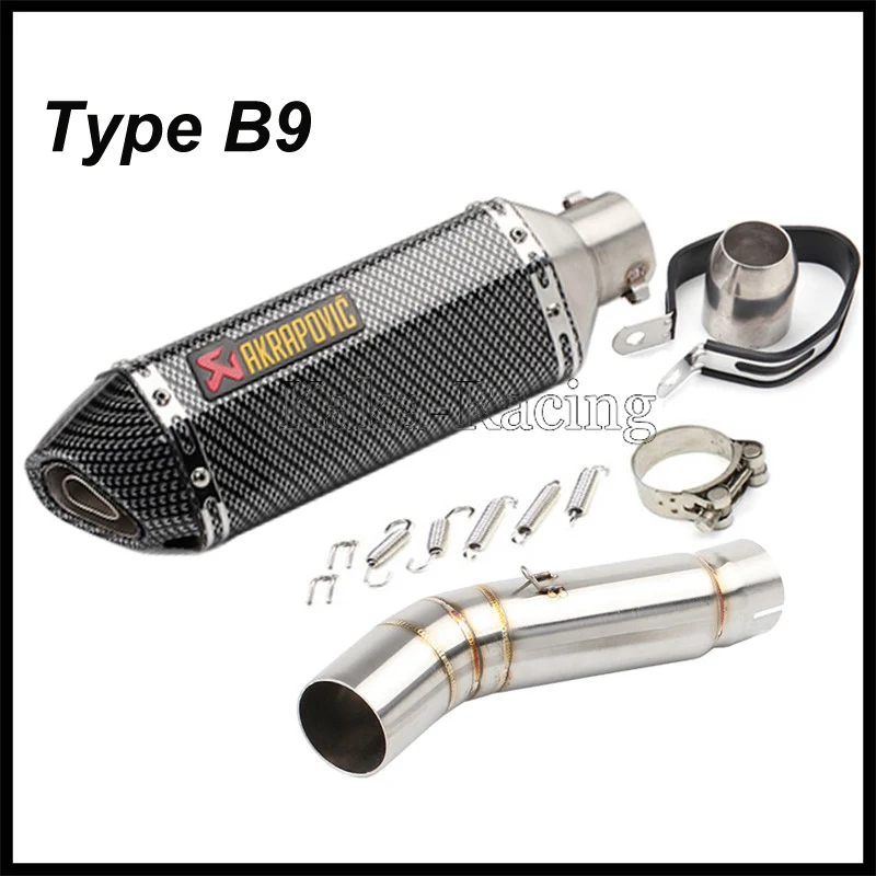 Выхлопная система мотоцикла соединяет средняя Соединительная труба с Akrapovic глушитель лазерной маркировки для Honda CBR500 CBR500R CB500 X F - Цвет: Type B9