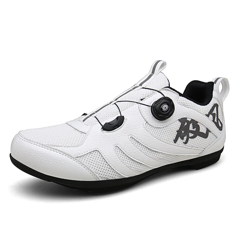 Новинка; Мужская обувь для велоспорта; велосипедная обувь для шоссейного велосипеда; Нескользящая дышащая велосипедная обувь; спортивная обувь для триатлона; Sapatilha Ciclismo - Цвет: white