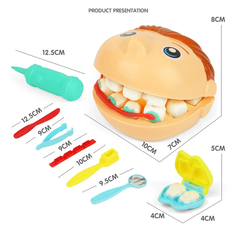 3D цветная глиняная форма игрушки Моделирование из пластилина набор инструментов для детей стоматологический доктор ролевые игры малыш девочка Пластилин учебный игрушка