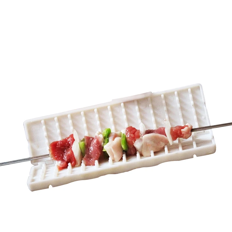 Hot BBQ Tool 2pcs Mini 6.3'' Barbecue Skewers Maker Meat string Skewer Maker Beef Pork Churrasco Shish Kebab Meat Skewer Machine
