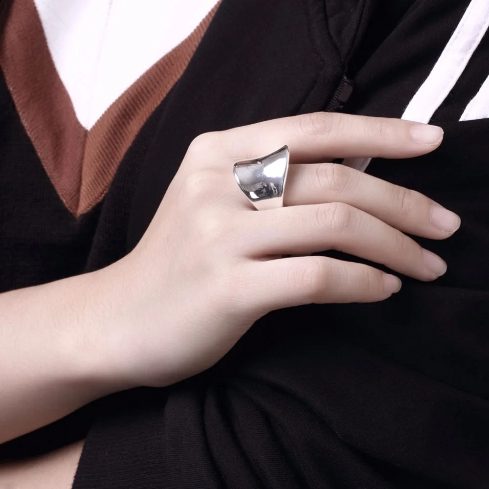 Гарантия, нержавеющая сталь, серебряный цвет, простые кольца на палец для женщин, широкие женские кольца, модные ювелирные изделия