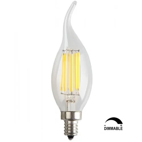 6-Pack 6W Dimmable LED Filament Candle Light Bulb Cool White 6000K 600LM E12 Candelabra Base Lamp C35 Bent Tip 60W Incandescent | Лампы и