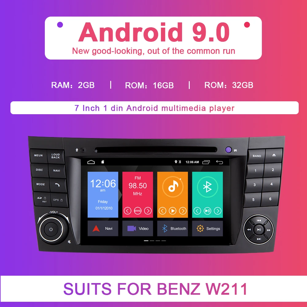 2din Android 9,0 автомобильный DVD мультимедиа для Mercedes Benz E-class W211 E200 E220 E300 E350 E240 E280 класс CLS W219 gps Радио Аудио