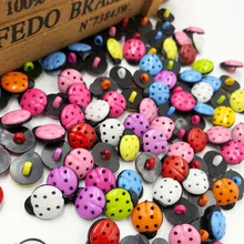 50/100 peças novas! Joaninha botões de plástico noções de costura acessórios diy artesanato pt39
