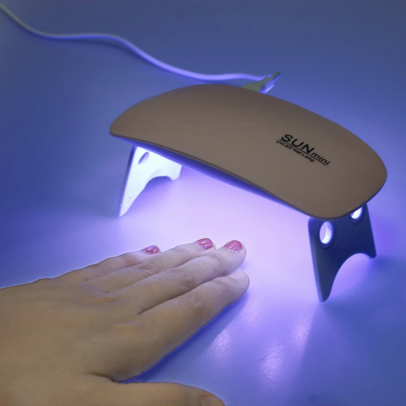 Портативная лампа для сушки ногтей с зарядкой от USB, 6 Вт, гелевая Сушилка для ногтей, 30 s, 60 s, светодиодный светильник с таймером, быстрая сушка ногтей, гель-Маникюр для дизайна ногтей