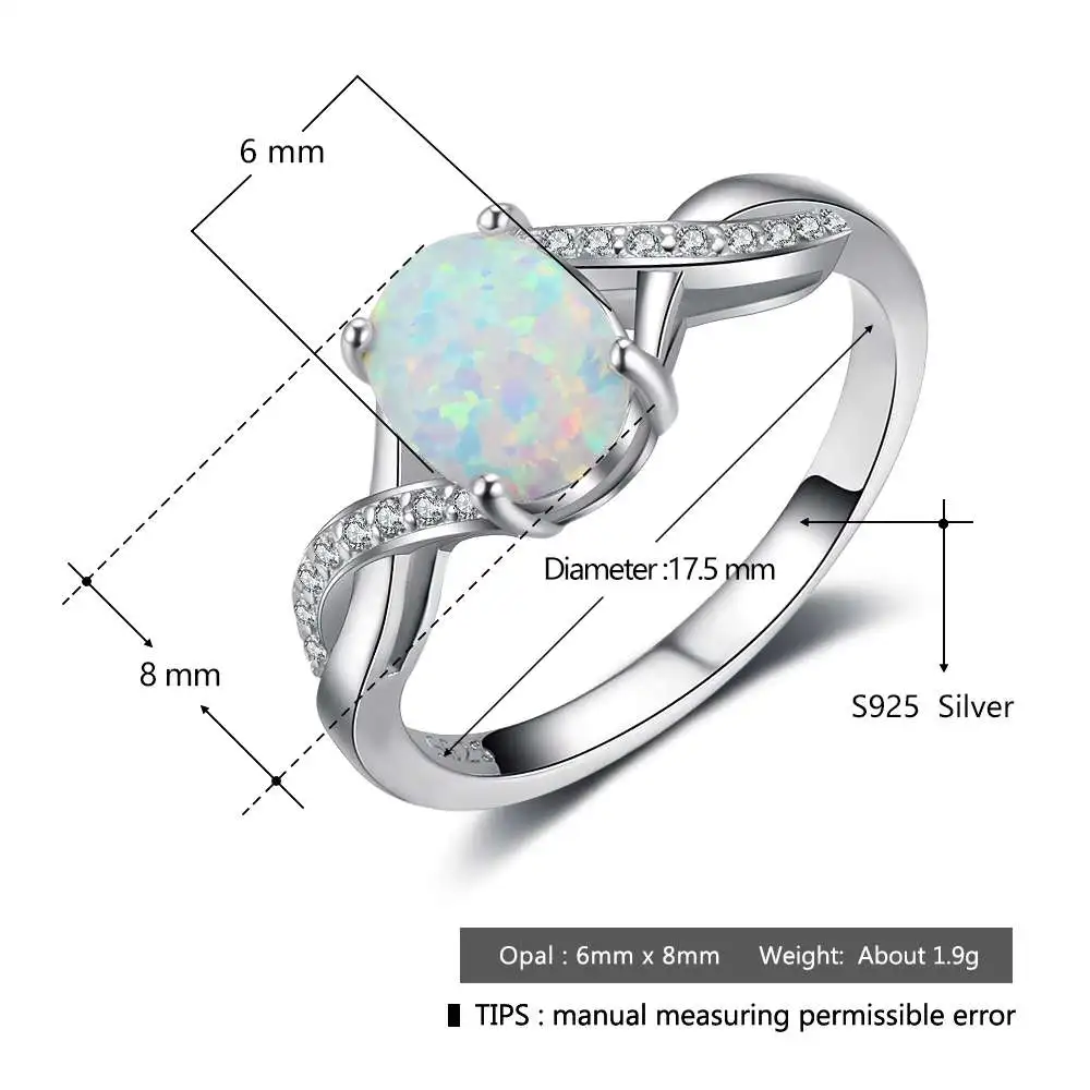 925 пробы, серебряное, созданное овальное, голубое, розовое кольцо с белым опалом, для женщин, кубический цирконий, скрученные кольца, свадебный подарок, ювелирное изделие(Lam Hub Fong