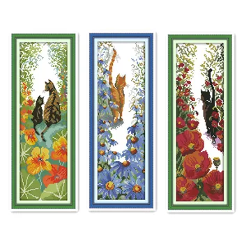 

Joy Sunday Kittens Animal Stitch Kit, 11CT Handmade DIY Furniture Fabric Embroidery Ornament with Chinese Features