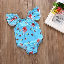 Удобный купальник для девочки мягкий цветочный принт Быстросохнущий детский купальник одежда для плавания