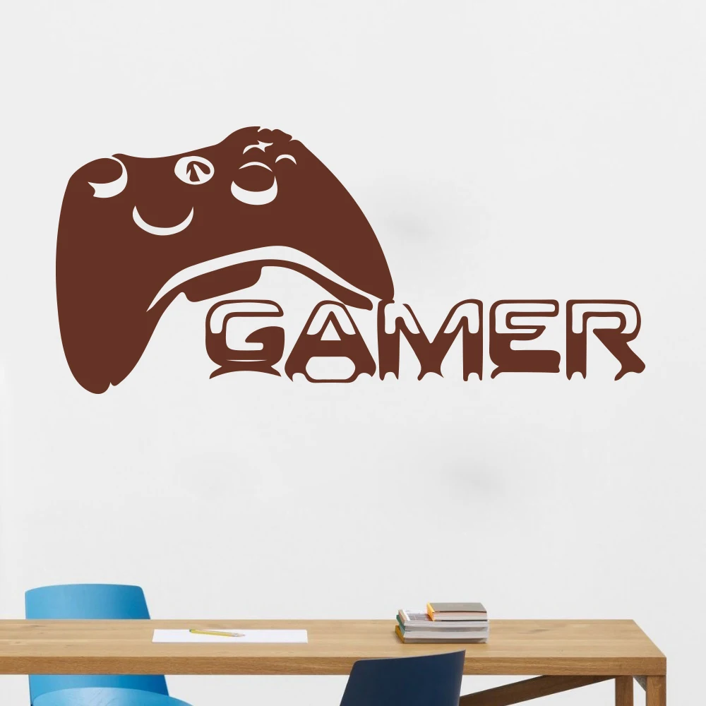 Large Gamer Controller Wall Sticker Boy Room Playroom Gamer Players Gaming Time Xbox 360 PS Game Controller Wall Decal Bedroom  (3)