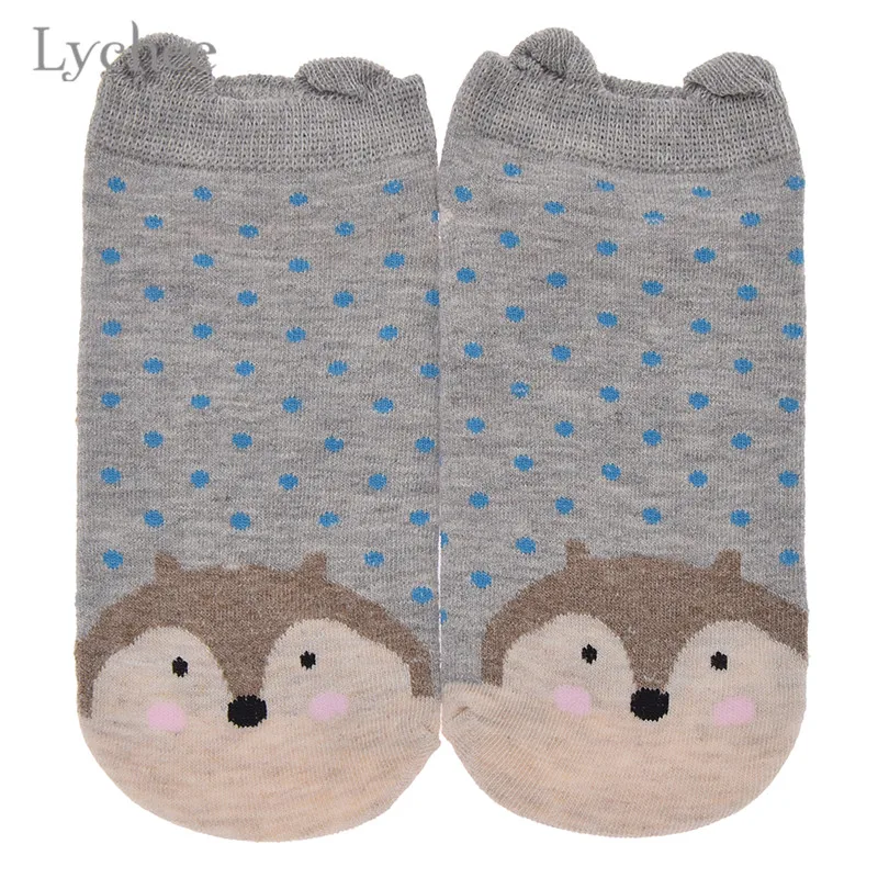 Lychee 1 пара милые Мультяшные животные 3D кошка хлопок лодыжки Kawaii мягкие полосы
