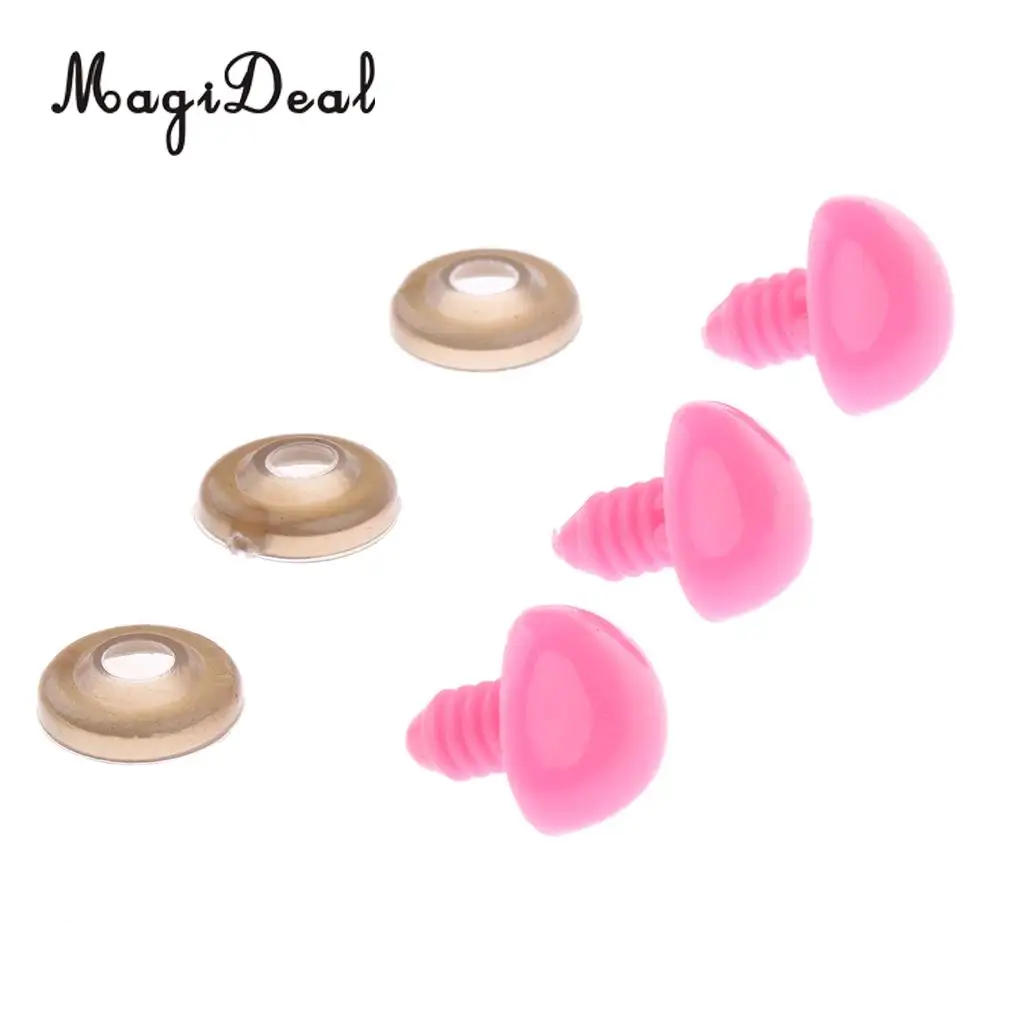 MagiDeal Hot Selling 100Pcs/Lot 10x11mm Safety Nose with BACKS for Bear Doll Dog Animal DIY Crafts Children Toy 4Colors