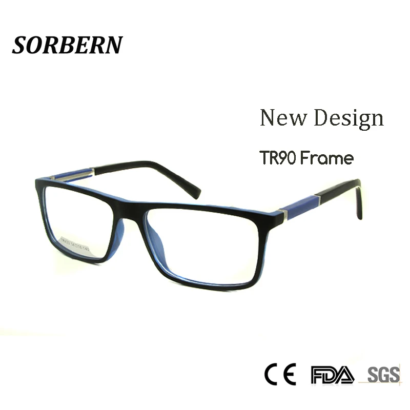 

SORBERN TR90 Eye Glasses Frame for Men Nerd Glass Square Women Spectacles Frames Clear Lens Mens Prescription Eyewear