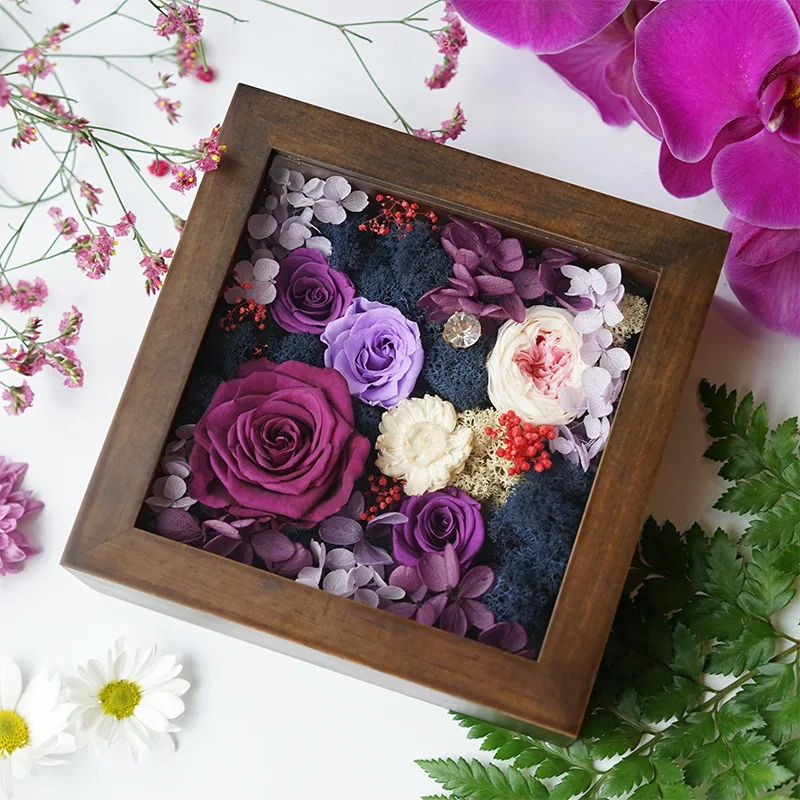 

YO CHO Preserved Flower Moss Artificial Dried Flowers Moss Grass Basket Plants Home Garden Garland Wedding Party DIY Decorations