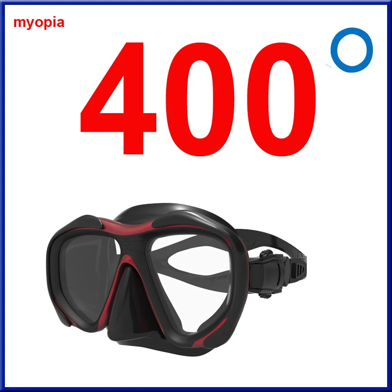 Дайвинг оптическая маска с плюс близорукость пресбиопические линзы зеркало+/-150-600 для подводного плавания - Цвет: Myopia 400