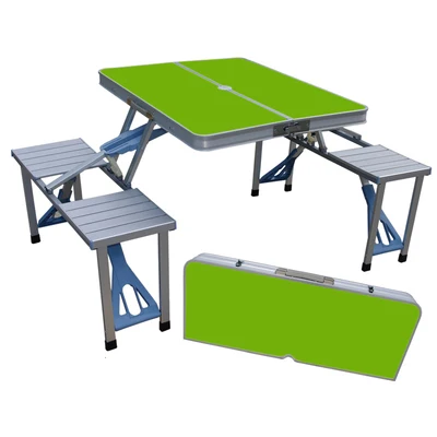 Outdoor Folding Table Chair Camping Aluminium Alloy Picnic Table Waterproof Durable Folding Table Desk For  Beach table camping green