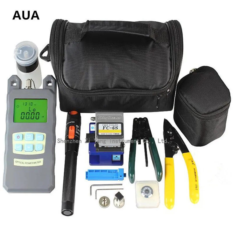 

Fiber Optic FTTH set of tools with FC-6S Fiber Cleaver +Optical Power Meter 10Mw Visual Fault Locator+ fiber cutting blades 12