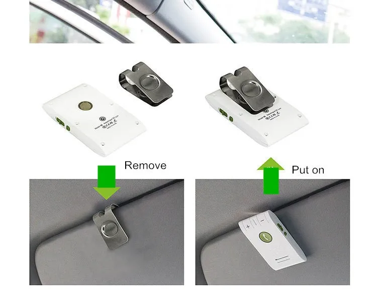Тонкий портативный многоточечный универсальный автомобильный Автомобильный солнцезащитный козырек Громкая связь Bluetooth 4,0 автомобильный комплект для iPhone/Samung Phone