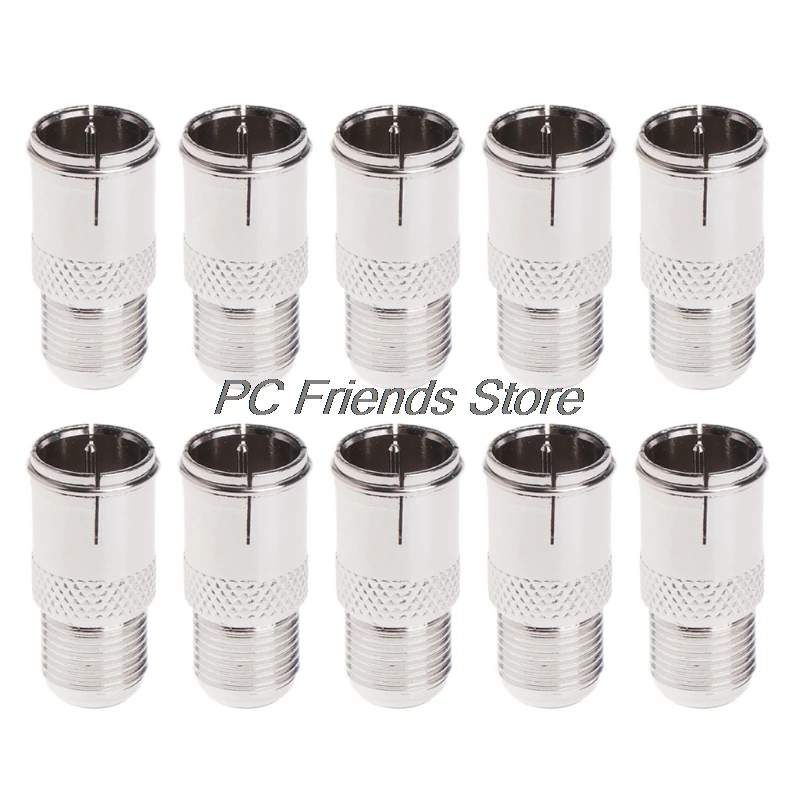 

10 Pcs Quick Fit F Connector Male Plug To Female Adapter - Push On RF Coaxial-PC Friend