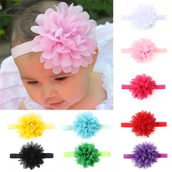 

10PCS/Set Baby Headband Flowers Girls Pink Ribbon Hair Bands Headwear Hair Elastic For Girl Newborn Babies Hair Accessories