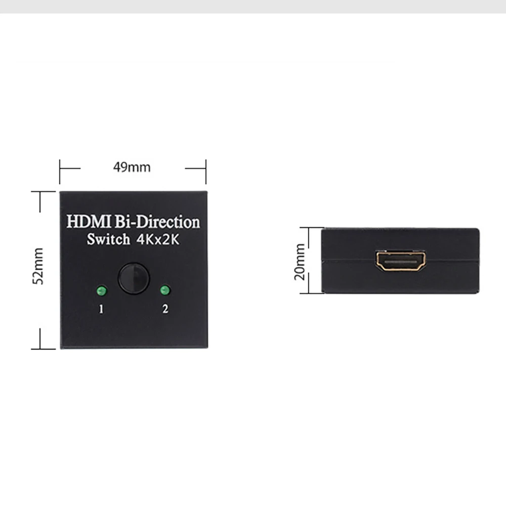 HDMI переключатель двунаправленный HDMI сплиттер 2 входа 1 выход поддерживает 4K 2K 3D 1080P HD штекер и для Xbox PS4 PS3 Blu-Ray плеер