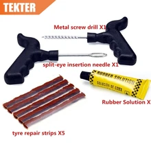 TEKTER 8 Pcs Bike Auto Tubeless Tire Tyre Puncture Plug Repair Tool Kit Diagnostic-tool Car Accessories Metal Plastic