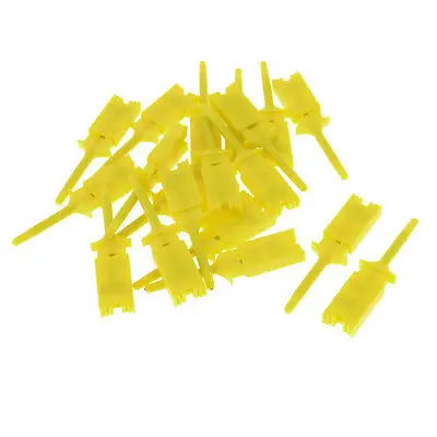 

20 Pieces 2" 5cm Long Yellow Plastic Lead Wire Probe Test Hooks Testing Clip