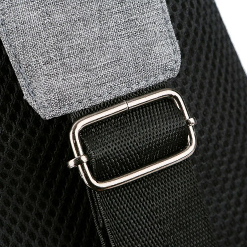 USB Charging Men Backpack Canvas Anti Theft Teenager Chest Bag Women Headphone Hole Casual Shoulder Bag Sac A Dos Homme BP0222 (16)