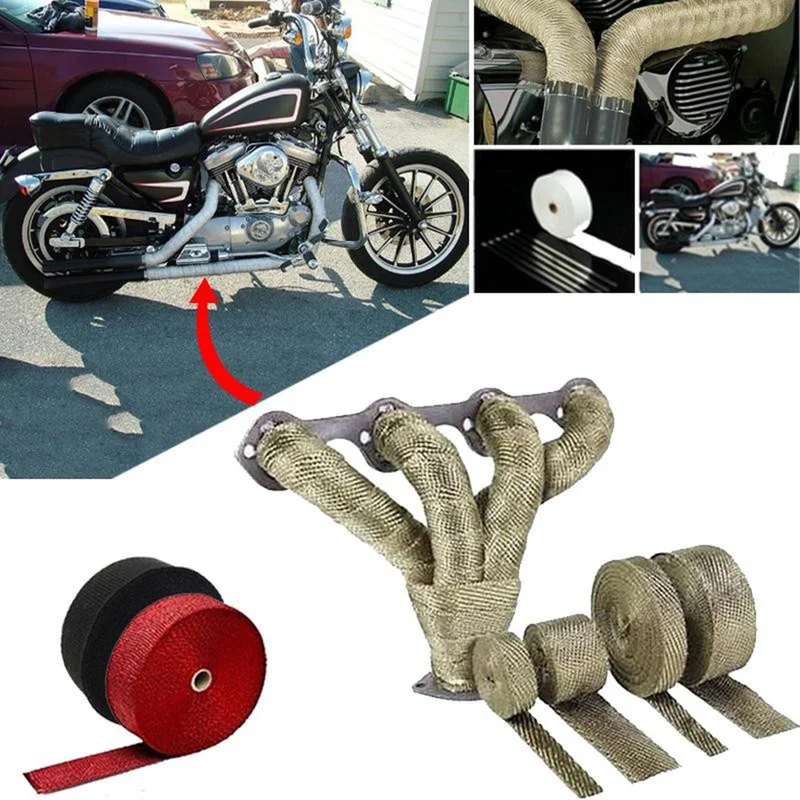 Motorcycle Accessories Motorcycle Exhaust Pipe Turbo Manifold Incombustible Heat Wrap Thermal Stainless Ties Tape 1.5mm*25mm*5m